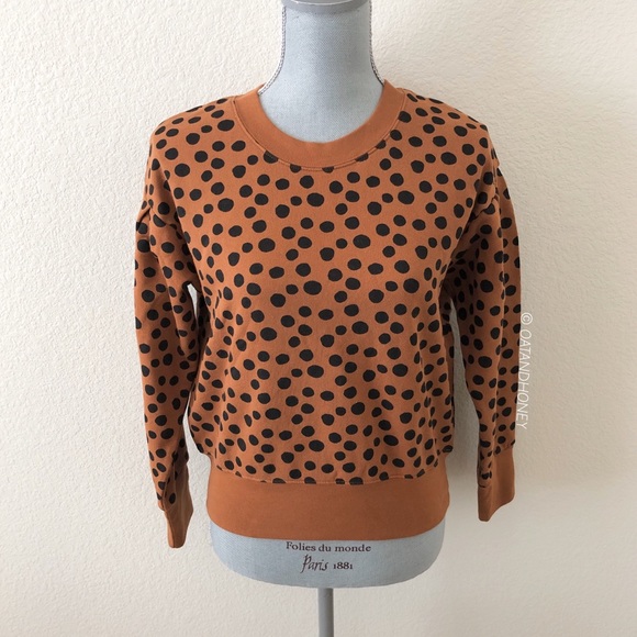 Madewell Sweaters - Madewell Pleat-Sleeve Sweatshirt in Leopard Dot